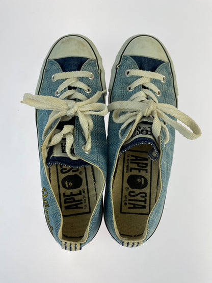 【中古品】【メンズ】 A BATHING APE アベイシングエイプ BAPE STA DENIM LOW ベイプ スタ デニム ローカット スニーカー 靴 163-241011-yn-09-min サイズ：25.0cm カラー：ブルー系 万代Net店