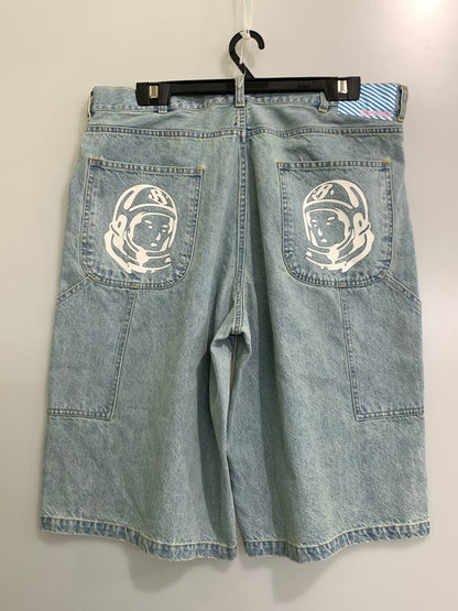 【中古品】【メンズ】  ICECREAM アイスクリーム ICEJP243P001 WASHED DENIM BAGGY SHORTS  ワッシュド デニム バギー ショートパンツ ボトムス 153-241010-me-17-min サイズ：XL カラー：インディゴ 万代Net店