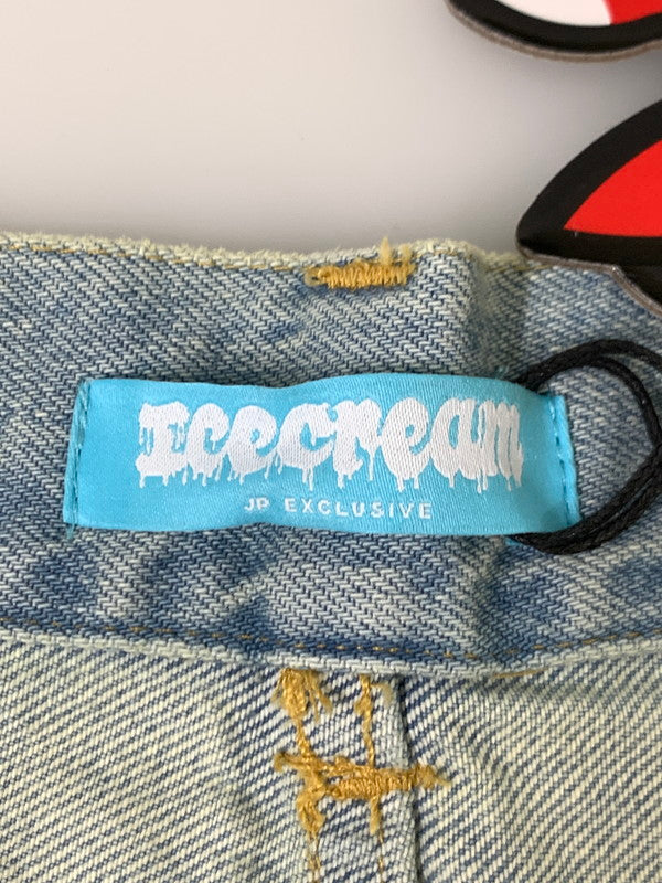 【中古品】【メンズ】  ICECREAM アイスクリーム ICEJP243P001 WASHED DENIM BAGGY SHORTS  ワッシュド デニム バギー ショートパンツ ボトムス 153-241010-me-17-min サイズ：XL カラー：インディゴ 万代Net店