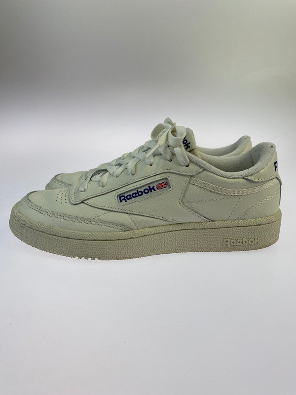 【中古品】【メンズ/レディース】 Reebok リーボック CLUB C 85  BEIGE 100024895 クラブシー 85 ベイジ スニーカー メンズシューズ 靴 ローカット テニスシューズ 163-241011-em-2-min サイズ：25cm カラー：ホワイトチョーク 万代Net店