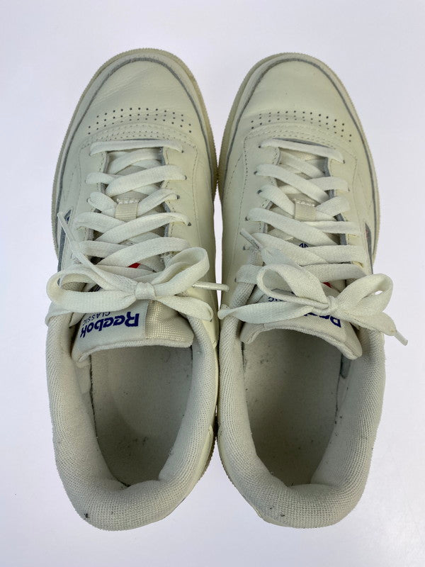 【中古品】【メンズ/レディース】 Reebok リーボック CLUB C 85  BEIGE 100024895 クラブシー 85 ベイジ スニーカー メンズシューズ 靴 ローカット テニスシューズ 163-241011-em-2-min サイズ：25cm カラー：ホワイトチョーク 万代Net店