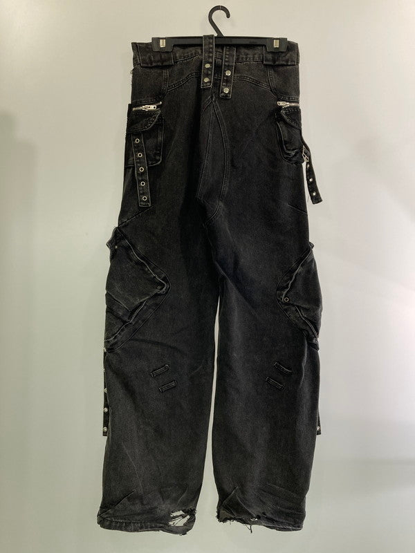 【中古品】【メンズ】  NO/FAITH STUDIOS WAVE CARGO PANT ノーフェイススタジオ ウェーブカーゴ パンツ ボトムス 153-241012-yn-12-min サイズ：S カラー：ブラック 万代Net店