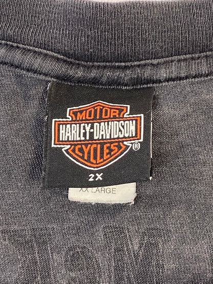 【現状渡し品】【メンズ】 HARLEY DAVIDSON ハーレーダビッドソン SS PRINTPRINT TEE 51926 00S USA製 メンズトップス プリントTシャツ アメリカ製 クールネック 146-241011-em-12-min サイズ：XXL カラー：ダークグレー 万代Net店