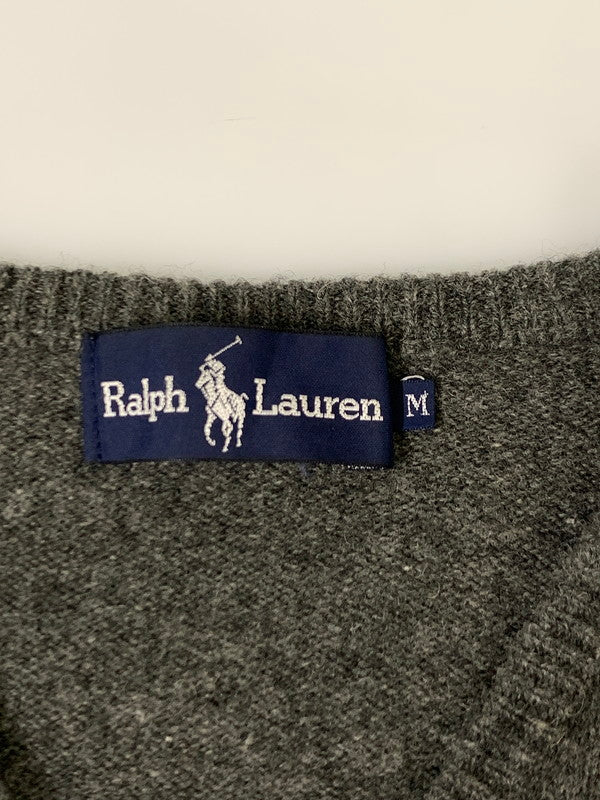 【中古品】【メンズ】 POLO RALPH LAUREN ポロ・ラルフローレン WOOL SWEATER ウールセーター トップス 146-241017-yn-03-min サイズ：M カラー：ダークグレー 万代Net店