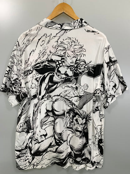 【中古品】【メンズ】  HUF × MARVEL X-MEN RESORT SHIRT BU00172 ハフ マーベル ショートスリーブシャツ 半袖シャツ トップス 142-241016-yn-31-min サイズ：L カラー：ホワイト 万代Net店