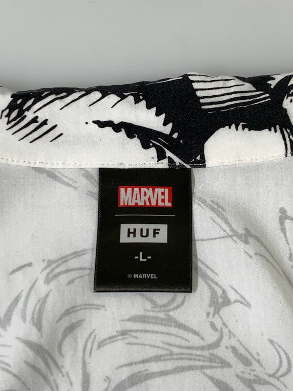 【中古品】【メンズ】  HUF × MARVEL X-MEN RESORT SHIRT BU00172 ハフ マーベル ショートスリーブシャツ 半袖シャツ トップス 142-241016-yn-31-min サイズ：L カラー：ホワイト 万代Net店