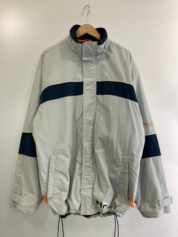 【現状渡し品】【メンズ】 FILA フィラ 90S LS NYLON JACKET ナイロンジャケット 146-241026-ks-15-min サイズ：L カラー：ライトグレー系 万代Net店