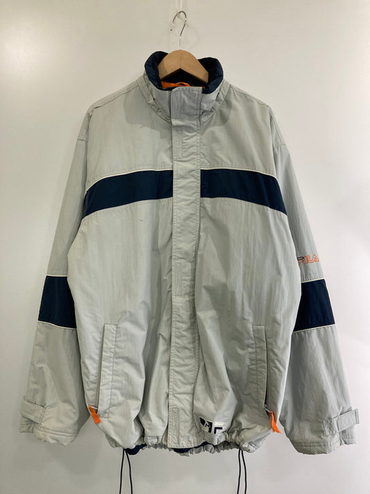 【現状渡し品】【メンズ】 FILA フィラ 90S LS NYLON JACKET ナイロンジャケット 146-241026-ks-15-min サイズ：L カラー：ライトグレー系 万代Net店