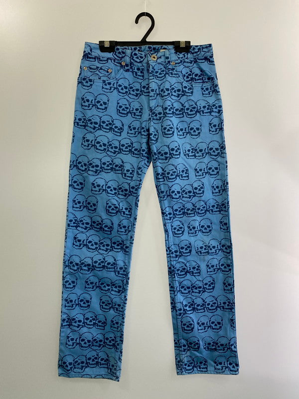 【中古品】【メンズ】 HYSTERIC GLAMOUR ヒステリックグラマー 3AP-2232 90'S SCULL DENIMM PANTS 151-241028-cn-4-min サイズ：M カラー：ライトブルー 万代Net店