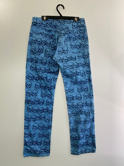 【中古品】【メンズ】 HYSTERIC GLAMOUR ヒステリックグラマー 3AP-2232 90'S SCULL DENIMM PANTS 151-241028-cn-4-min サイズ：M カラー：ライトブルー 万代Net店