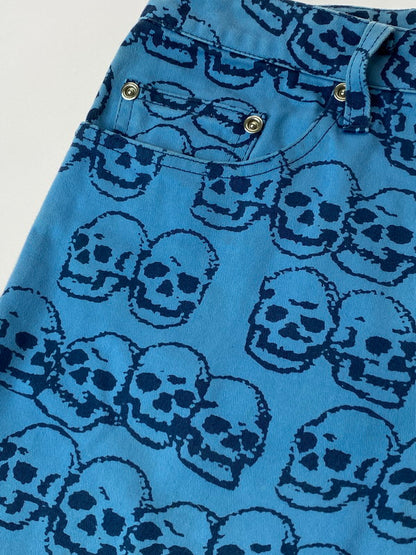 【中古品】【メンズ】 HYSTERIC GLAMOUR ヒステリックグラマー 3AP-2232 90'S SCULL DENIMM PANTS 151-241028-cn-4-min サイズ：M カラー：ライトブルー 万代Net店