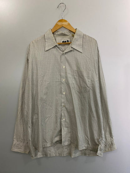 【中古品】【メンズ】  FINESSE × GOODENOUGH 90's CHECK OPEN COLLAR SHIRT フィネス グッドイナフ チェック オープンカラーシャツ 長袖シャツ トップス 142-241017-yn-14-min サイズ：L カラー：ホワイト/ブラック 万代Net店