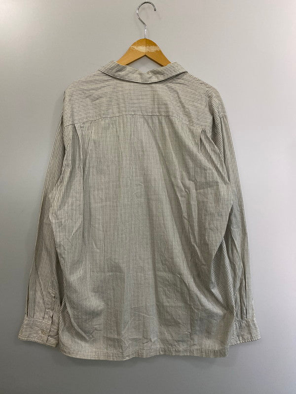 【中古品】【メンズ】  FINESSE × GOODENOUGH 90's CHECK OPEN COLLAR SHIRT フィネス グッドイナフ チェック オープンカラーシャツ 長袖シャツ トップス 142-241017-yn-14-min サイズ：L カラー：ホワイト/ブラック 万代Net店