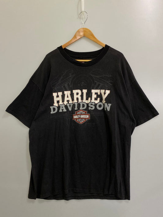 【現状渡し品】【メンズ】 HARLEY DAVIDSON ハーレーダビッドソン ALDO'S SHOP TEE 半袖Tシャツ トップス 146-241025-ks-16-min サイズ：XXL カラー：ブラック 万代Net店