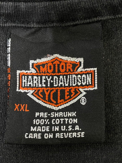 【現状渡し品】【メンズ】 HARLEY DAVIDSON ハーレーダビッドソン ALDO'S SHOP TEE 半袖Tシャツ トップス 146-241025-ks-16-min サイズ：XXL カラー：ブラック 万代Net店