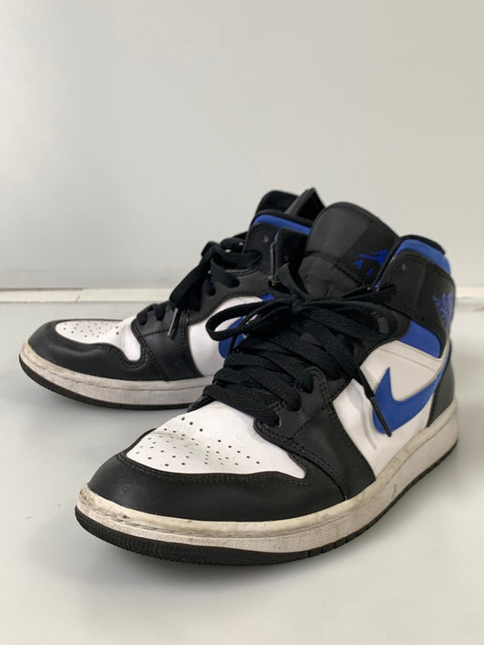 【中古品】【メンズ】 NIKE ナイキ AIR JORDAN 1 MID 554724-140 エアジョーダン 1 ミッド スニーカー 靴 160-241016-yn-07-min サイズ：26.0cm US8 カラー：WHITE/RACER BLUE-BLACK 万代Net店