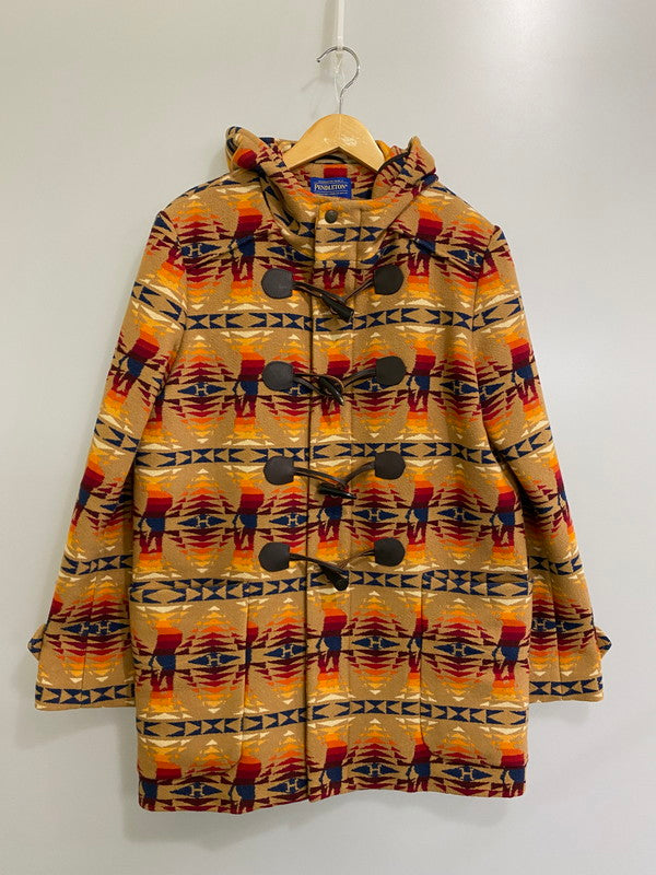 【中古品】【メンズ】 HYSTERIC GLAMOUR ヒステリックグラマー ×PENDLETON0234AC03HYS TIMES 総柄 ダッフルコート 140-241016-ks-02-min サイズ：M カラー：ブラウン系 万代Net店