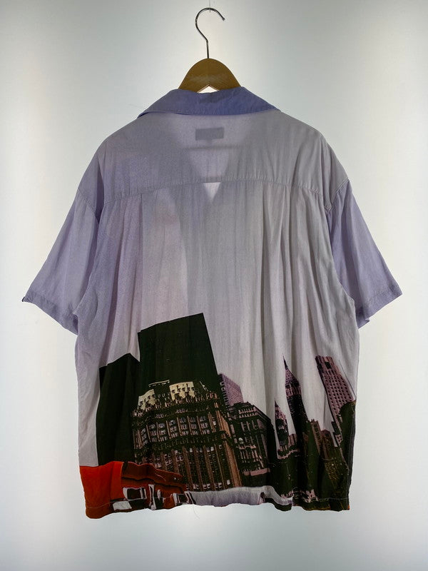 【中古品】【メンズ】 Lafayette ラファイエット OLD NEW YORK S S SHIRT LS230206 オールド ニューヨーク 半袖シャツ 70年代 プリントシャツ レーヨンシャツ メンズ 142-241024-em-3-min サイズ：L カラー：パープル系 万代Net店