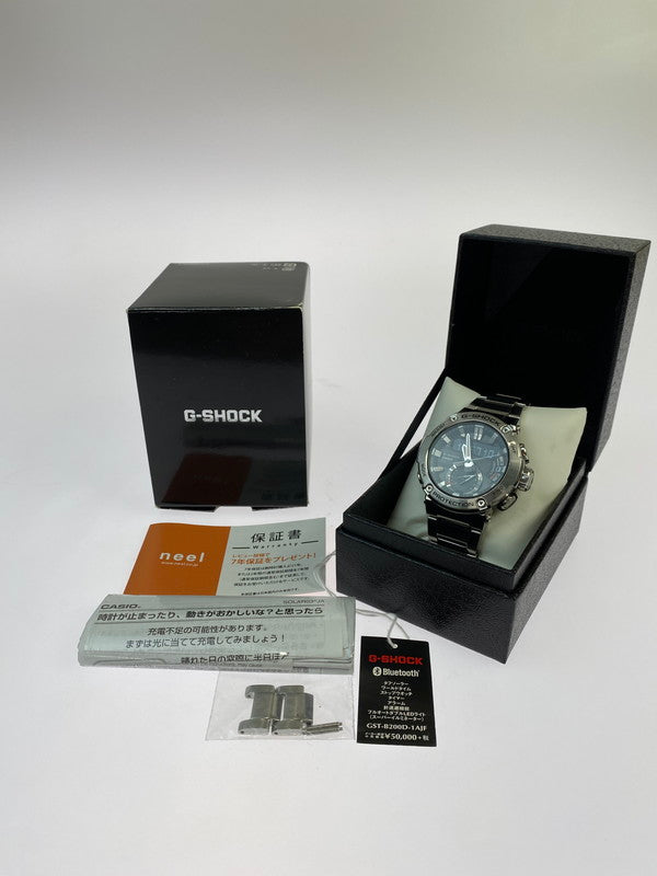 【中古品】【メンズ】 G-SHOCK ジーショック GST-B200D-1AJF  G-STEEL アナデジ タフソーラー腕時計 196-241020-AS-21-min カラー：シルバー ブラック文字盤 万代Net店