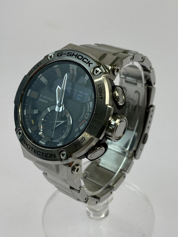 【中古品】【メンズ】 G-SHOCK ジーショック GST-B200D-1AJF  G-STEEL アナデジ タフソーラー腕時計 196-241020-AS-21-min カラー：シルバー ブラック文字盤 万代Net店