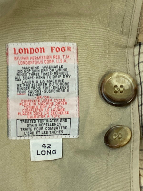 【現状渡し品】【メンズ】 LONDON FOG ロンドンフォグ USA製 60-70S TRENCH COAT 1960年代～1970年代 トレンチコート 146-260421-KS-07-min サイズ：42 カラー：ベージュ 万代Net店