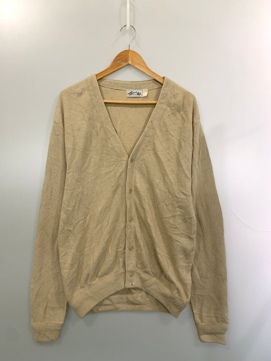 【中古品】【メンズ】 CLASSICS BY PALMLAND クラシックス バイ パームランド 90's WOOL KNIT SOLID CARDIGAN 9年代 ウールニット ソリッドカーディガン USA製 トップス 146-260619-yn-34-min サイズ：M カラー：ベージュ 万代Net店