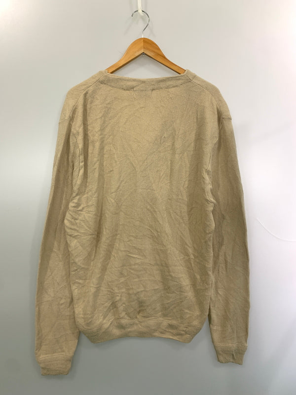 【中古品】【メンズ】 CLASSICS BY PALMLAND クラシックス バイ パームランド 90's WOOL KNIT SOLID CARDIGAN 9年代 ウールニット ソリッドカーディガン USA製 トップス 146-260619-yn-34-min サイズ：M カラー：ベージュ 万代Net店