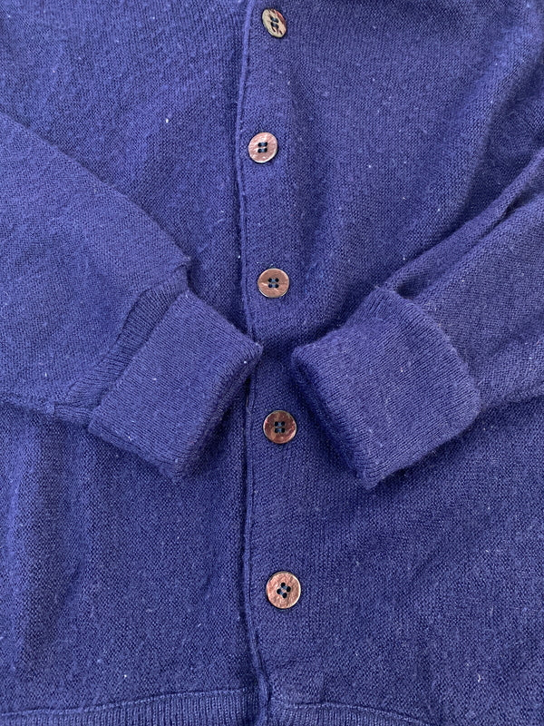 【現状渡し品】【メンズ】 JEFFLINKS ジェフリンクス USA製 70S WOOL KNIT SOLID CARDIGAN 1970年代 ウールニット ソリッド カーディガン メンズ トップス 146-260617-KS-25-min サイズ：M カラー：ネイビー 万代Net店
