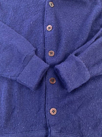 【現状渡し品】【メンズ】 JEFFLINKS ジェフリンクス USA製 70S WOOL KNIT SOLID CARDIGAN 1970年代 ウールニット ソリッド カーディガン メンズ トップス 146-260617-KS-25-min サイズ：M カラー：ネイビー 万代Net店