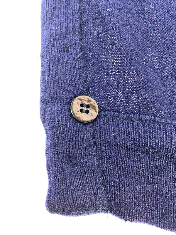 【現状渡し品】【メンズ】 JEFFLINKS ジェフリンクス USA製 70S WOOL KNIT SOLID CARDIGAN 1970年代 ウールニット ソリッド カーディガン メンズ トップス 146-260617-KS-25-min サイズ：M カラー：ネイビー 万代Net店