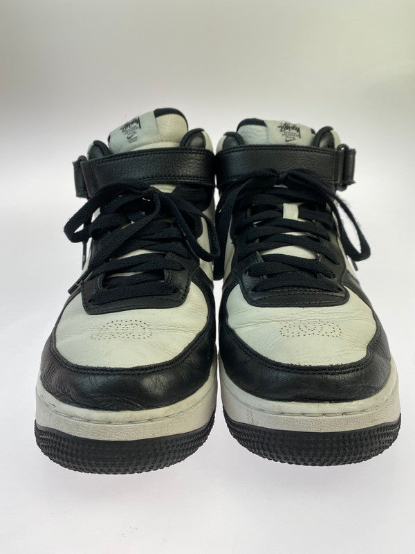 【中古品】【メンズ】 NIKE ナイキ DJ7840-002 ×STUSSY AIR FORCE 1 MID SP 靴 シューズ スニーカー SNEAKERS 160-241020-ks-28-min サイズ：27.5cm カラー：BLACK/BLACK-WHITE 万代Net店