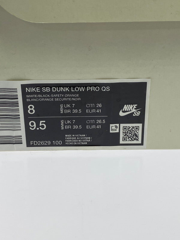 【現状渡し品】【メンズ】 NIKE ナイキ FD2629-100 SB DUNK LOW PRO QS 靴 シューズ スニーカー SNEAKERS 160-241020-ks-27-min サイズ：26cm カラー：WHITE/BLACK-SAFETY ORANGE 万代Net店