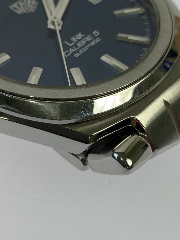 【中古品】【メンズ】 TAG HEUER タグホイヤー WBC2112  LINK CALIBRE 5 自動巻き腕時計 195-241020-AS-7-min カラー：シルバー ブルー文字盤 万代Net店