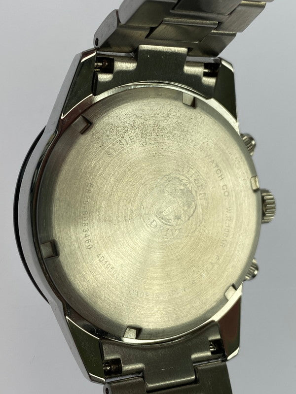 【中古品】【メンズ】 CITIZEN シチズン E820-S083460  ECO DRIVE クロノグラフ ソーラー腕時計 197-241020-AS-10-min カラー：シルバー シルバー系文字盤 万代Net店