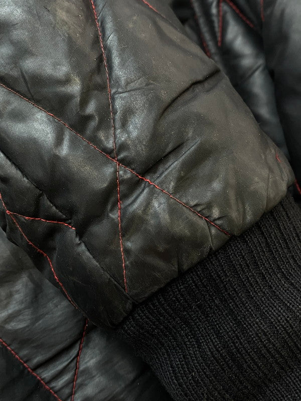 【現状渡し品】【メンズ】 RACING DOWN JACKET レーシング ダウンジャケット 防寒 ライダー バイク 冬用 キルティングステッチ 防風 145-241022-em-11-min サイズ：S カラー：ブラック 万代Net店