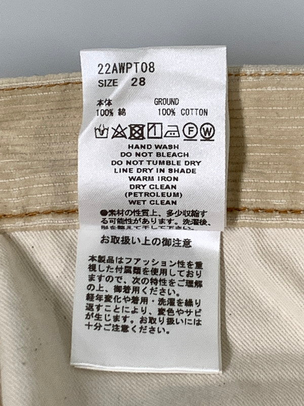 【中古品】【メンズ】  SUGARHILL シュガーヒル 22AWPT08 CORDUROY BELL BOTTOM DENIM PANTS ボトムス パンツ ズボン コーデュロイ 151-241023-AS-1-min サイズ：28 カラー：ホワイト 万代Net店