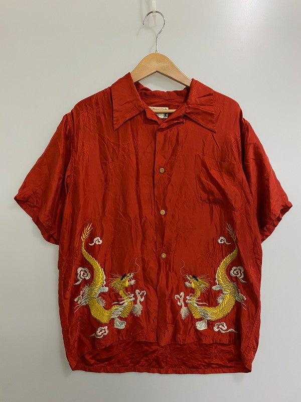 【中古品】【メンズ】  ORIENT EXPRESS オリエントエクスプレス SILK SHIRTS シルクシャツ 146-241025-ks-10-min サイズ：M カラー：レッド 万代Net店