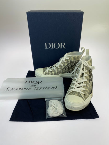 【中古品】【メンズ】 Dior ディオール 3SH118YJP H069 19SS TECHNICAL CANVAS OBLIQUE MENS HIGH TOP SNEAKER 靴 シューズ スニーカー ハイカット 162-241023-AS-20-min サイズ：41 カラー：ホワイト/ブラック 万代Net店