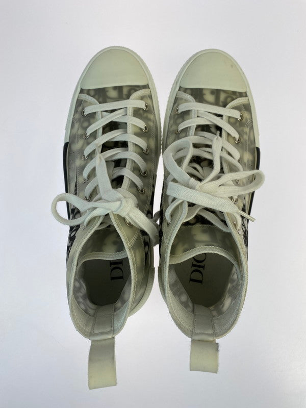 【中古品】【メンズ】 Dior ディオール 3SH118YJP H069 19SS TECHNICAL CANVAS OBLIQUE MENS HIGH TOP SNEAKER 靴 シューズ スニーカー ハイカット 162-241023-AS-20-min サイズ：41 カラー：ホワイト/ブラック 万代Net店