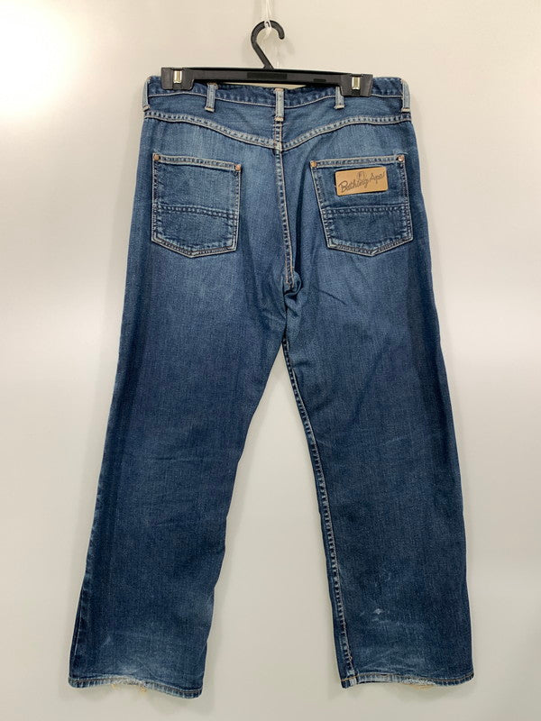 【中古品】【メンズ】 A BATHING APE アベイシングエイプ DOUBLE KNEE DENIM PANTS ボトムス パンツ ズボン デニム 153-241023-AS-5-min サイズ：L カラー：インディゴ 万代Net店