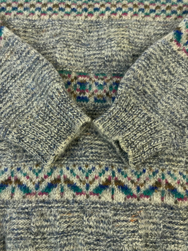 【中古品】【メンズ】  USED USA製 NORDIC WOOL KNIT SWEATER ニット 146-241026-AS-10-min サイズ：2XL カラー：グレー/ブルー系 万代Net店