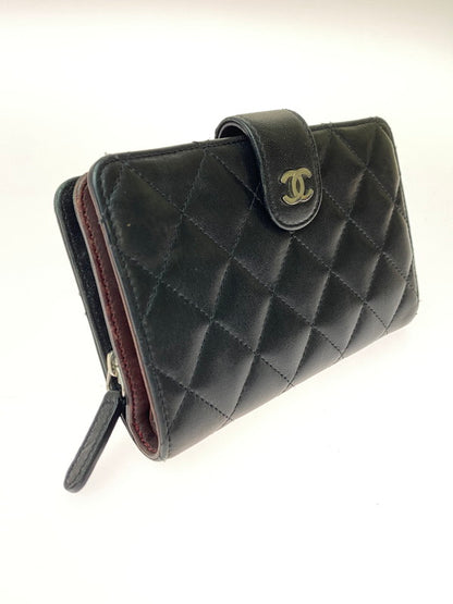 【現状渡し品】【レディース】 CHANEL シャネル A48667 ココマーク マトラッセ ラムスキン 二つ折り財布 シリアル17番台 182-241030-ks-59-min カラー：ブラック 万代Net店