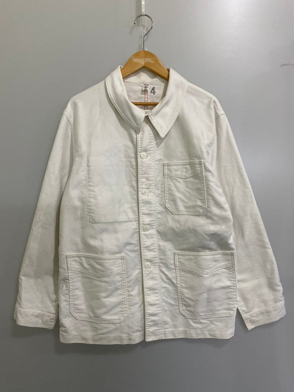 【中古品】【メンズ】  LE TRAVAILLEUR GALLICE ル・トラヴァイユール・ガリス FRENCH MOLESKIN WORK JACKET ウールジャケット アウター 146-241025-ks-02-min サイズ：4 カラー：ホワイト 万代Net店