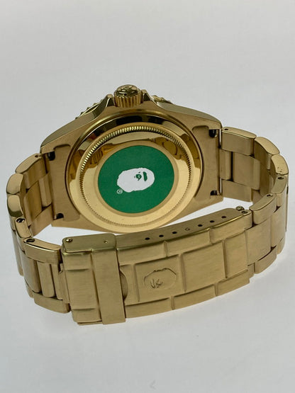 【中古品】【メンズ】 A BATHING APE アベイシングエイプ BAPEX ”TYPE 1” 自動巻き腕時計 197-241102-AS-20-min カラー：ゴールド ブルー文字盤 万代Net店