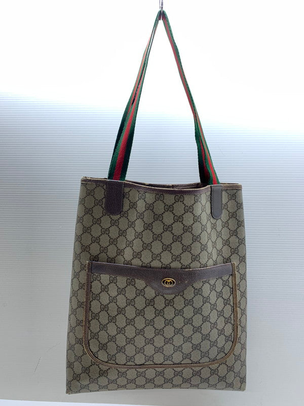 【現状渡し品】【メンズ/レディース】 GUCCI グッチ オールドグッチ 39・02・003 シェリーライン GGプラス トートバッグ シェリーライン 180-241029-em-16-min カラー：ベージュ系 万代Net店