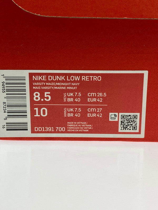 【中古品】【メンズ】 NIKE ナイキ DD1391-700 DUNK LOW RETRO MICHIGAN ダンク ロー レトロ 靴 シューズ スニーカー 160-241101-cn-1-min サイズ：26.5cm カラー：VARSITY MAIZE/MIDNIGHT NAVY 万代Net店