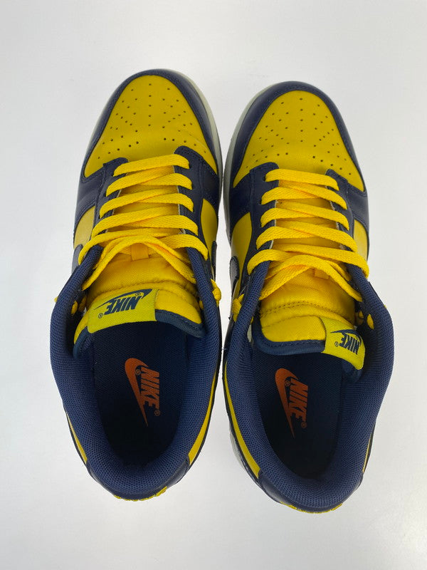 【中古品】【メンズ】 NIKE ナイキ DD1391-700 DUNK LOW RETRO MICHIGAN ダンク ロー レトロ 靴 シューズ スニーカー 160-241101-cn-1-min サイズ：26.5cm カラー：VARSITY MAIZE/MIDNIGHT NAVY 万代Net店