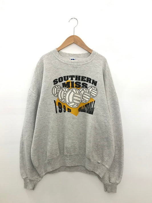 【中古品】【メンズ】 RUSSEL ATHLETHIC ラッセル アスレチック 90's SOUTHERNMISS 1995 VOLLEYBALL SWEATSHIRT プリント スウェット トレーナー トップス 146-251213-rt-12-tag サイズ：L カラー：ホワイト系 万代Net店