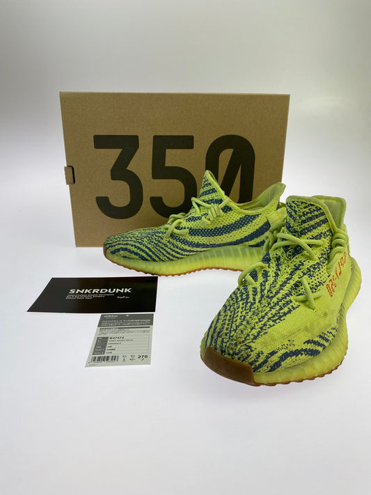 【中古品】【メンズ】 adidas アディダス B37572 YEEZY BOOST 350 V2  SEMI FROZEN YELLOW 靴 シューズ スニーカー 161-241103-AS-2-min サイズ：27cm カラー：ライムグリーン/ネイビー系 万代Net店