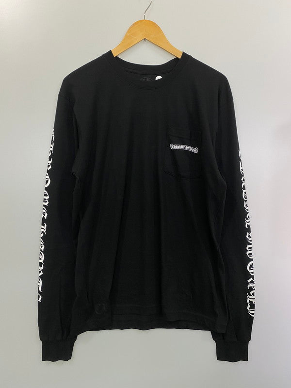 【中古美品】【メンズ】 CHROME HEARTS クロムハーツ LS CH SCROLL LABEL T-SHRT 長袖Ｔシャツ 190-241027-AS-1-min サイズ：L カラー：ブラック 万代Net店